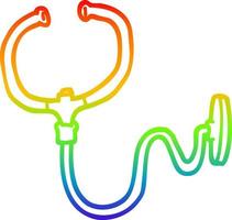 rainbow gradient line drawing cartoon stethoscope vector