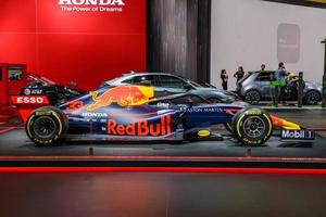 FRANKFURT, GERMANY - SEPT 2019 ASTON MARTIN FORMULA ONE 1 racing car, IAA International Motor Show Auto Exhibtion photo