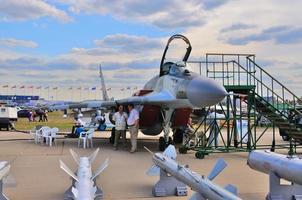 MOSCOW, RUSSIA - AUG 2015 fighter aircraft MiG-29 Fulcrum prese photo