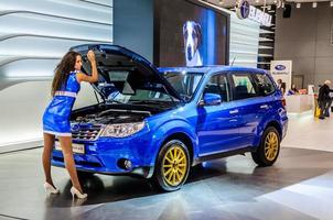 MOSCOW, RUSSIA - AUG 2012 SUBARU FORESTER 4TH GENERATION presented as world premiere at the 16th MIAS Moscow International Automobile Salon on August 30, 2012 in Moscow, Russia photo