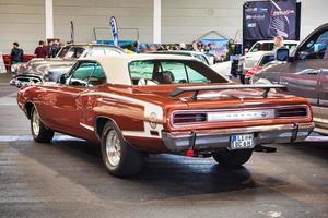 FRIEDRICHSHAFEN - MAY 2019 red orange DODGE SUPER BEE V 1970 coupe at Motorworld Classics Bodensee on May 11, 2019 in Friedrichshafen, Germany photo