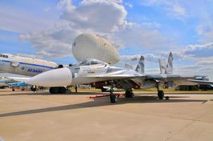 MOSCOW, RUSSIA - AUG 2015 Su-27 Flanker presented at the 12th M photo