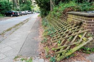 knocked-over garden fence photo