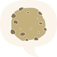 cartoon cookie and speech bubble in retro style vector