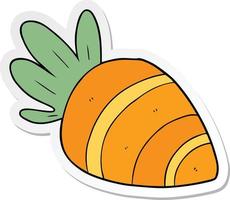 sticker of a cartoon carrot vector
