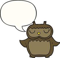 cartoon owl and speech bubble vector