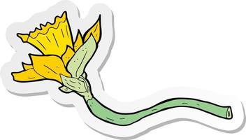 sticker of a cartoon daffodil flower vector