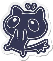 cartoon sticker kawaii of a shocked cat vector