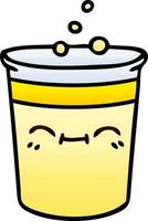 quirky gradient shaded cartoon cup of lemonade vector