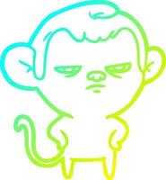 cold gradient line drawing cartoon monkey vector