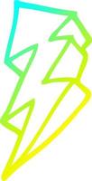cold gradient line drawing cartoon lightning bolt vector