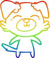 rainbow gradient line drawing cartoon dog vector