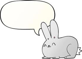 cartoon rabbit and speech bubble in smooth gradient style vector