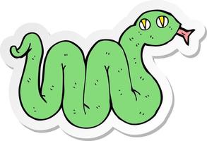 sticker of a funny cartoon snake vector