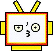 comic book style cartoon robot head vector