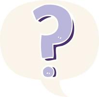 cartoon question mark and speech bubble in retro style vector