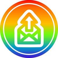 send email circular in rainbow spectrum vector