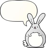 cartoon rabbit and speech bubble in smooth gradient style vector