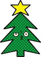 comic book style cartoon christmas tree vector