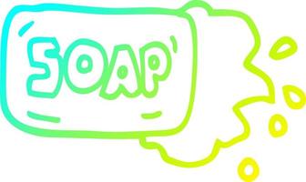 cold gradient line drawing cartoon bar of soap vector