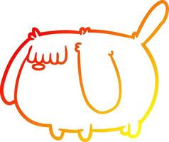 warm gradient line drawing cute funny dog vector