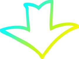 cold gradient line drawing cartoon arrow symbol vector