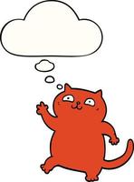 cartoon cat and thought bubble vector