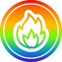 simple flame circular in rainbow spectrum vector