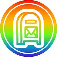mail box circular in rainbow spectrum vector
