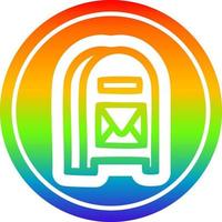 buzón de correo circular en el espectro del arco iris vector