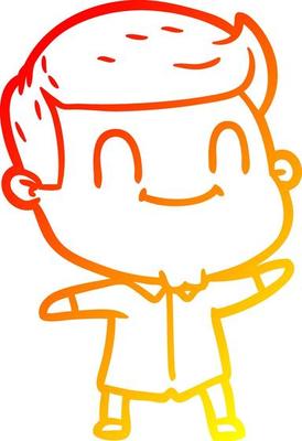 warm gradient line drawing cartoon friendly man