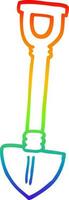 rainbow gradient line drawing cartoon shovel vector