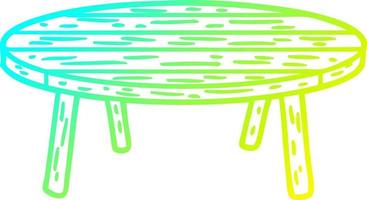 cold gradient line drawing wooden table vector