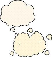 cartoon smoke cloud and thought bubble in comic book style vector