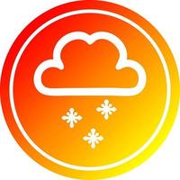 snow cloud circular in hot gradient spectrum vector