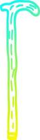 cold gradient line drawing cartoon walking stick vector