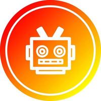 robot head circular in hot gradient spectrum vector