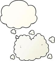 cartoon smoke cloud and thought bubble in smooth gradient style
