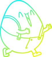 cold gradient line drawing humpty dumpty cartoon egg man vector