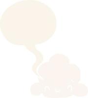 cartoon cloud and speech bubble in retro style vector