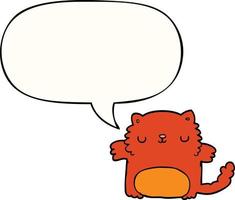 cartoon cat and speech bubble vector