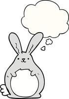cartoon rabbit and thought bubble vector