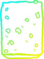 cold gradient line drawing cartoon biscuit vector