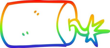 rainbow gradient line drawing cartoon dynamite vector
