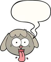 cartoon dog face panting and speech bubble vector