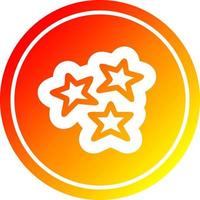 star shapes circular in hot gradient spectrum vector