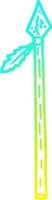 cold gradient line drawing cartoon long spear vector