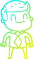 cold gradient line drawing cartoon friendly man vector