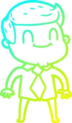 cold gradient line drawing cartoon friendly man