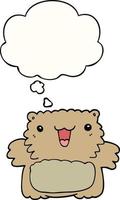 cartoon bear and thought bubble vector